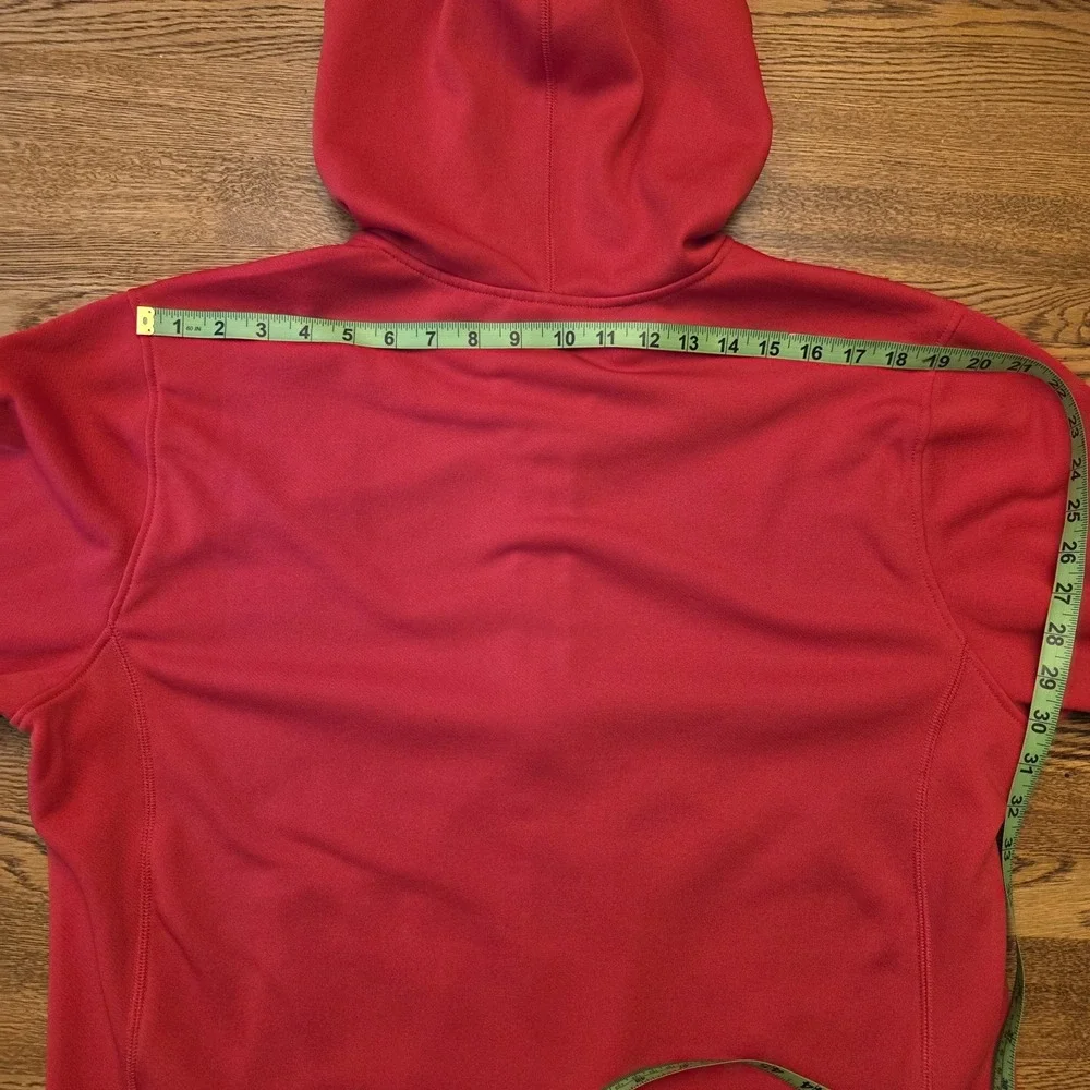 Full Zip Large‎ Unisex Hoodie Solid Red Athletic Casual Activewear Clique